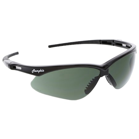Mcr Safety Memphis (MP1), Safety Glasses, Anti-Scratch, Gray G14 Lens, Black Frame, Half Frame, 12 PK MP112G